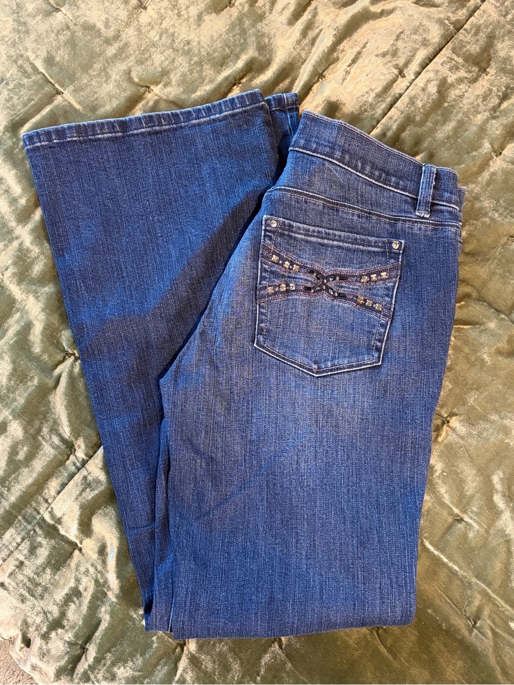 White House Black Market Boot Cut Jeans with Embellished Back Pocket #1160